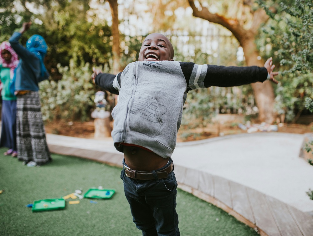 Children laughing